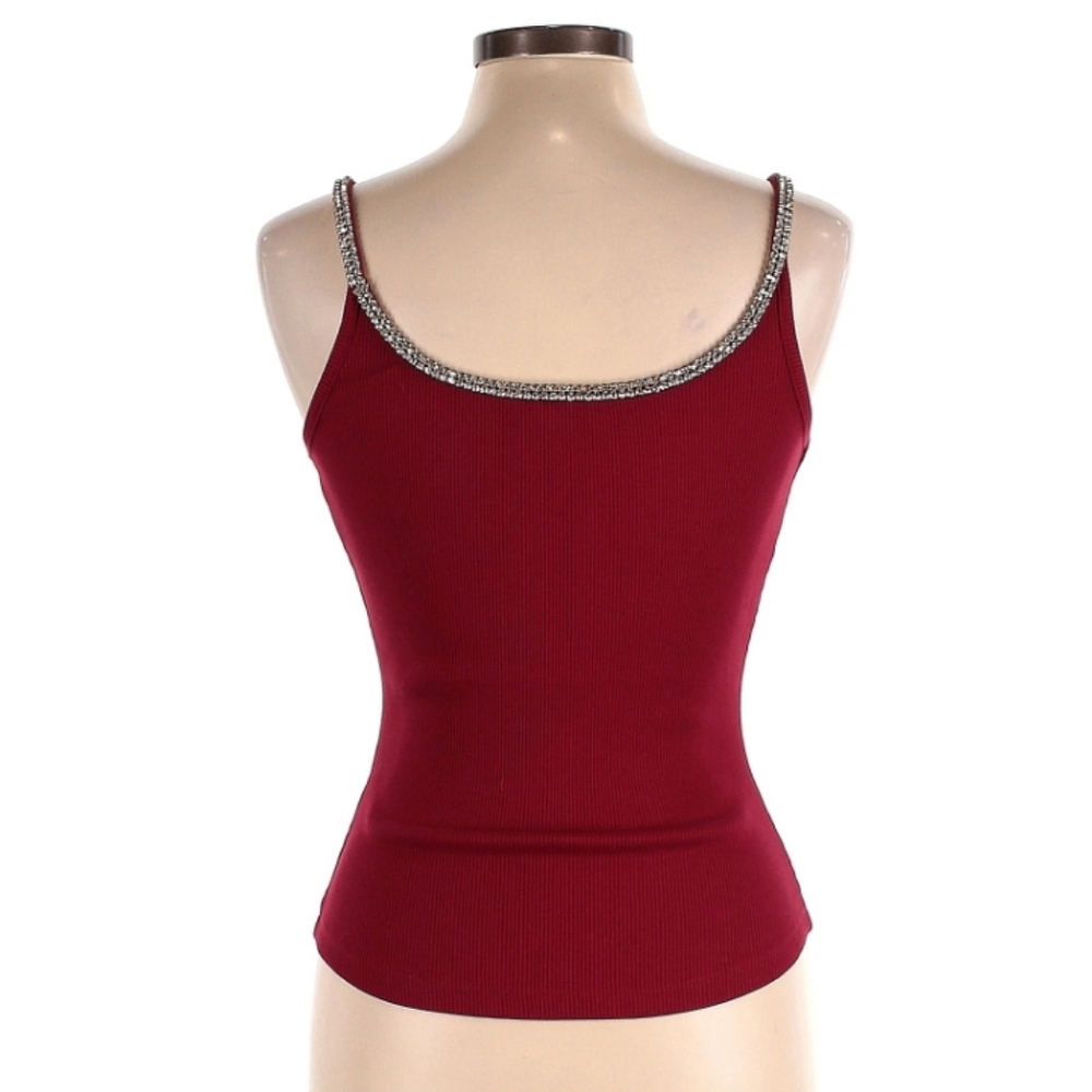 HUGO Maroon Ribbed Top Large - Picture 3 of 3